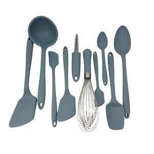 GIR 10-Piece Best Sellers Silicone Kitchen Tool Set Slate Blue Heat Resistant